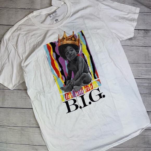 5/$25 NWT VINTAGE Authentic The Notorious B.I.G. Biggie Smalls Baby T-Shirt XL - Picture 1 of 5